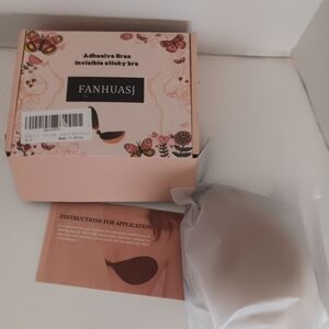 Sticky Bras 2 Pack NIB Adhesive Invisible Bra Strapless Bras C Cup 1 Blk/1 Nude